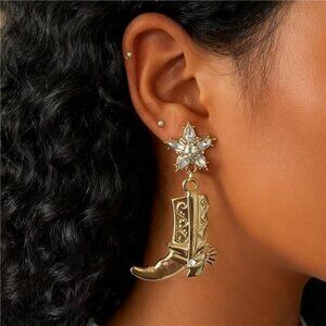 Western Style Boot Dangle Earrings